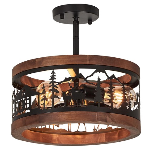 Rustic semi flush mount - semi-flush,